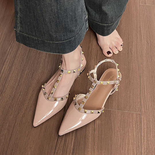 Damen Slingback Ballerinas mit eleganten Nietenapplikationen R&B