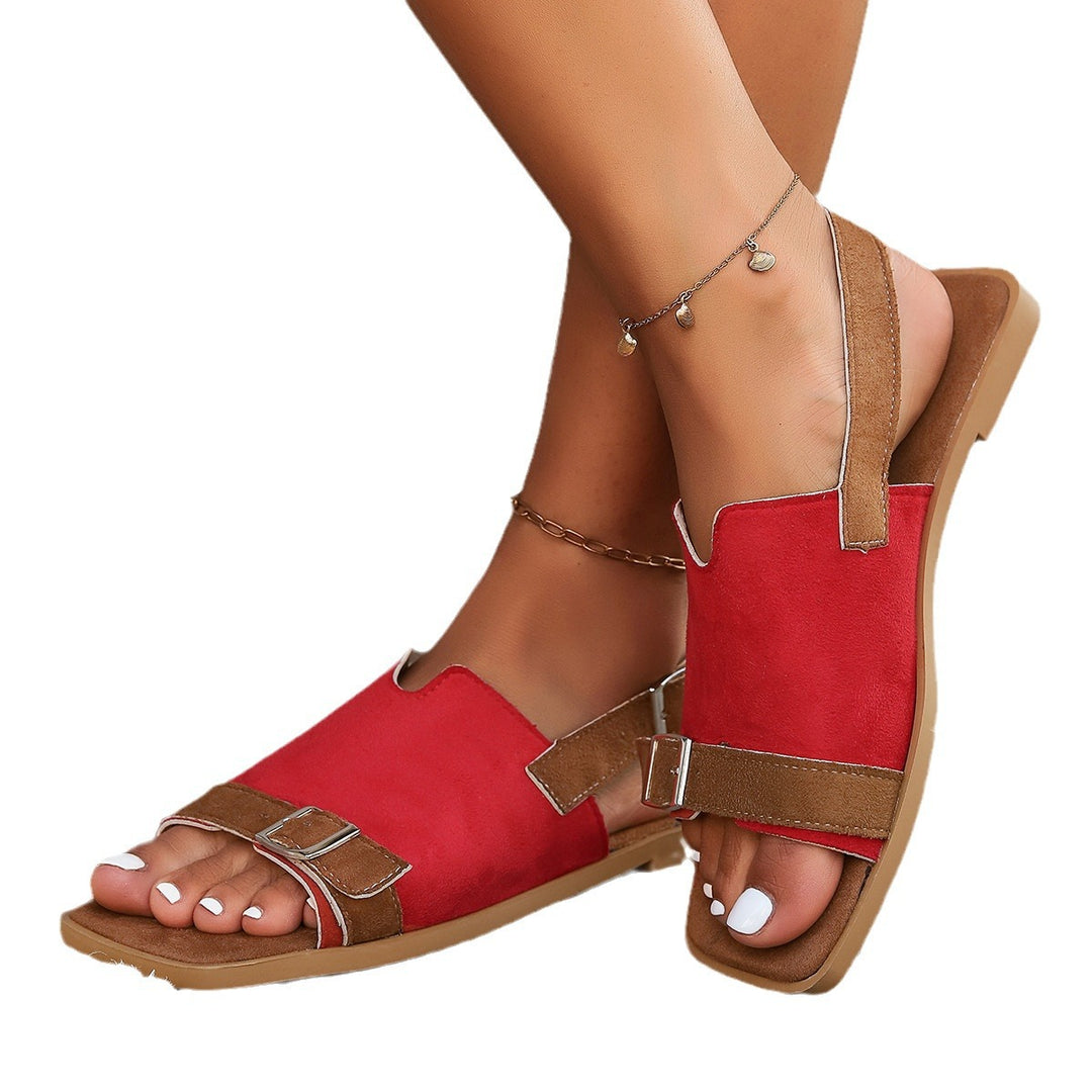 Damen Komfortable Riemchen-Pantoletten mit modischem Buckle-Detail R&B