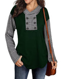 Damen Casual Pullover mit asymmetrischem Kragen und gestreiften Ärmeln R&B