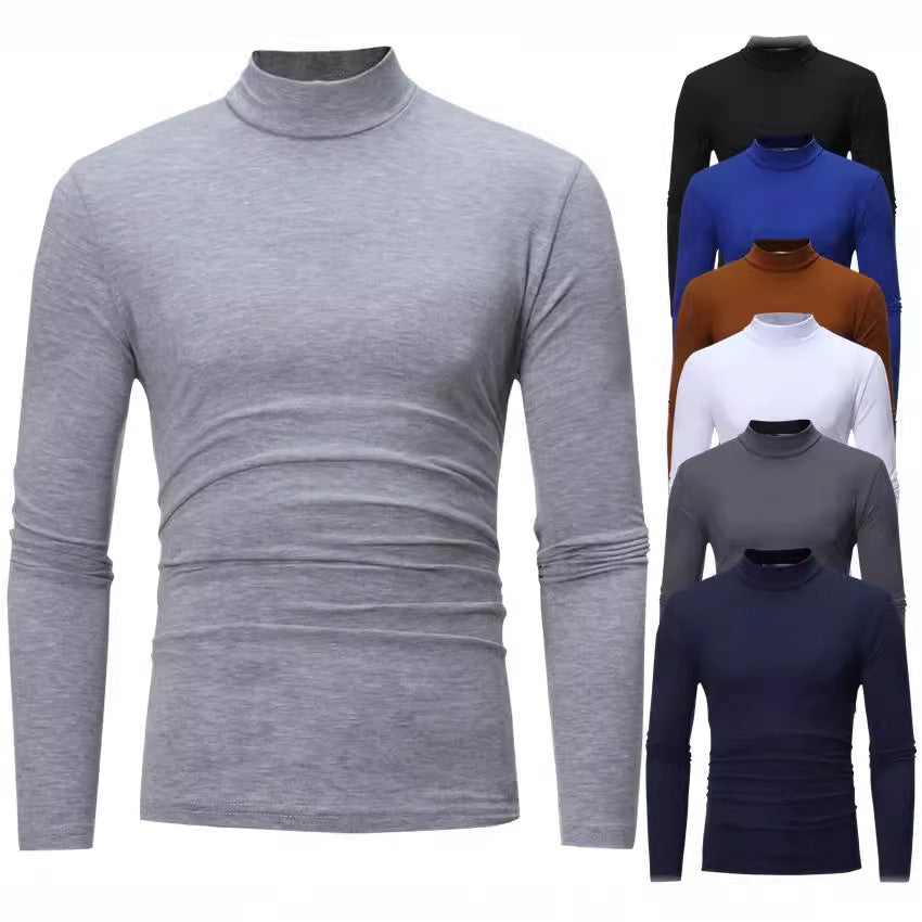 Rollkragen Langarmshirt Herren aus Baumwolle