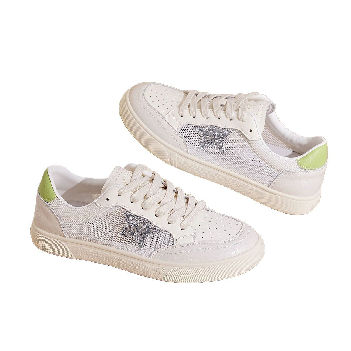 Damen Sneaker mit atmungsaktivem Mesh und stilvollem Sternen-Design