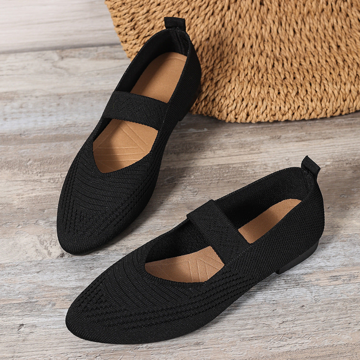 Damen Komfortable Ballerinas mit schickem Gummiband R&B