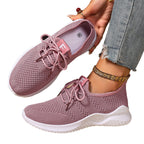 Damen Sportliche Sneaker mit atmungsaktiver Netzstruktur und flexibler Sohle R&B