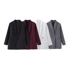 Damen elegante Blazerjacke mit Taschen und modernem Schnitt R&B