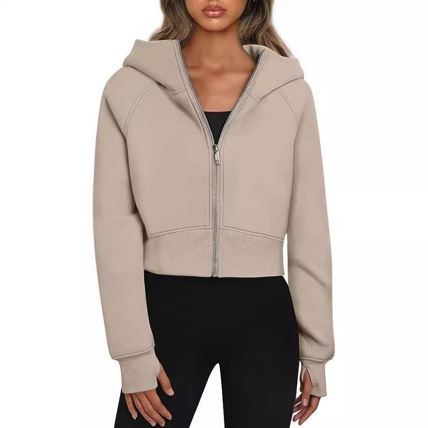 Damen cropped Kapuzenjacke R&B