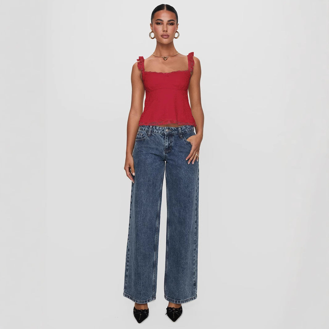 Damen Spitzen Top R&B