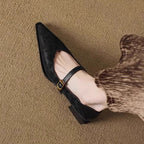 Damen Ballerinas mit elegantem Riemen und dekorativem Verschluss R&B