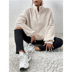 Damen Fleece-Pullover mit hohem Kragen R&B