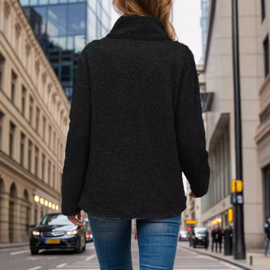 Damen legerer Pullover mit Knopfdetails und praktischen Taschen R&B