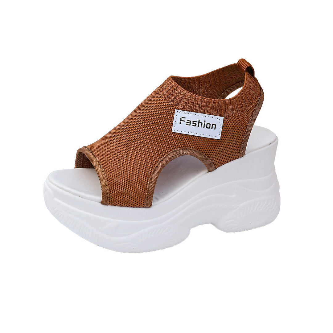 Damen Plateausandalen mit elastischem Oberschuh und modernem Design R&B