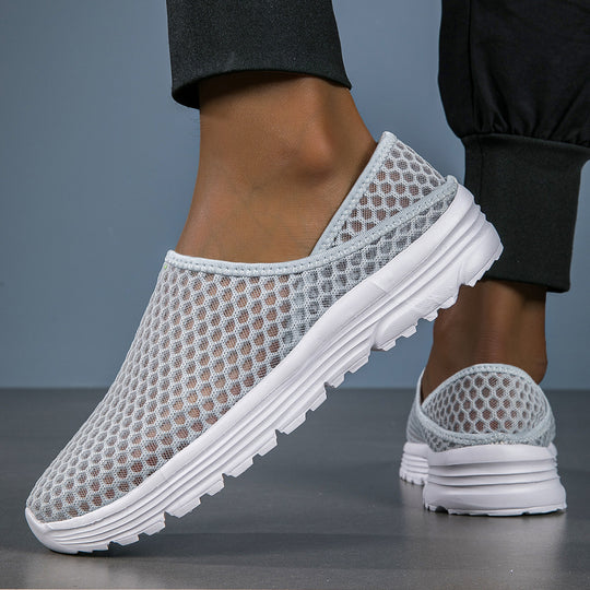 Damen nan luftige Schlupfsneaker mit Honigwaben-Strickoberteil und gedämpfter Komfortsohle R&B