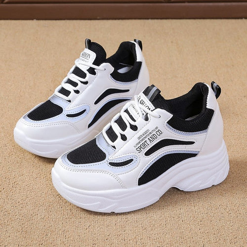 Damen Sportliche Sneakers mit hoher Sohle und atmungsaktiver Mesh-Oberfläche R&B
