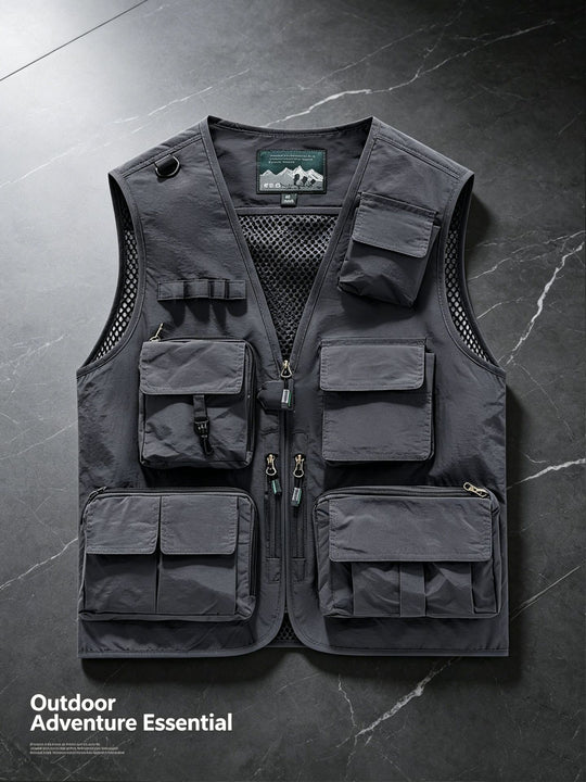 Unisex nan multifunktionale Outdoorweste mit zahlreichen Taschen und Netzfutter R&B