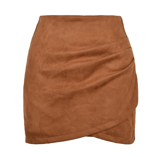 Damen High-Waist Wickelrock aus samtigem Mikrofaser R&B