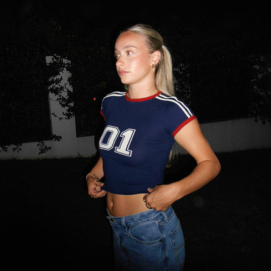 Damen asymmetrisches Kurzarmoberteil mit lässigem Schnitt und Kapuzendetail R&B