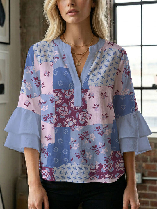 Damen Bluse mit wunderschönen floralem Design R&B
