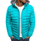 Herren leichte Steppjacke mit Kapuze und seitlichen Reißverschlusstaschen R&B