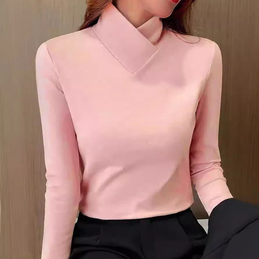 R&B | Bluse mit Asymmetrischem Kragen Langarm-design Elegant und Modern