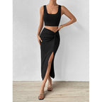Damen Elegantes Maxi-Kleid mit seitlichem Schlitz und lässigem Wickeldesign R&B