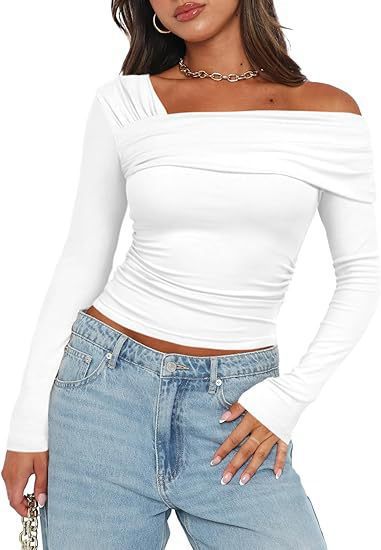 Damen Wickelshirt mit asymmetrischem Ausschnitt und raffiniertem Stretch R&B