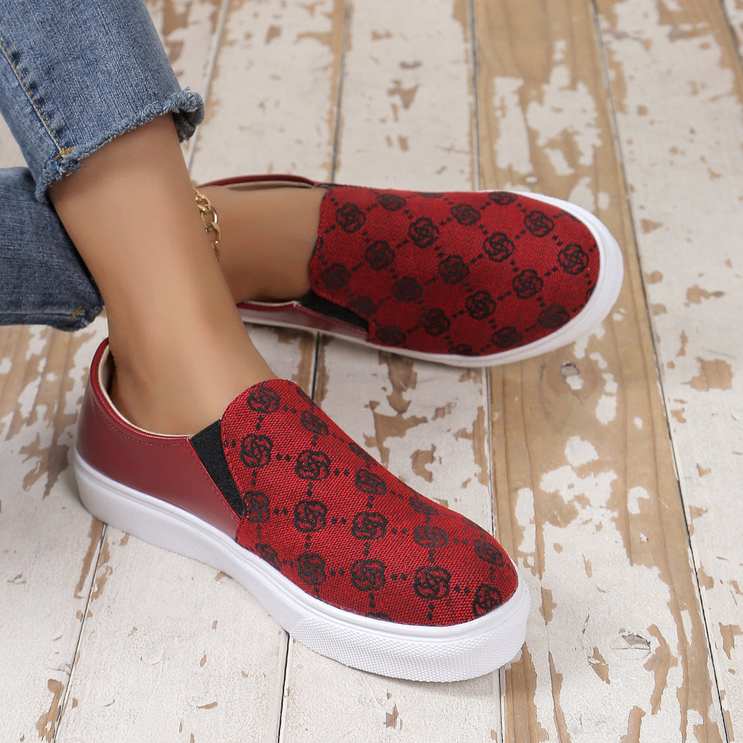 Damen Freizeit-Slipper mit modischem Logo-Design und elastischen Einsätzen R&B