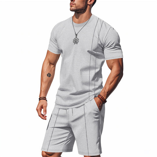 Herren Sportliches Kurzarm- und Shorts-Set aus atmungsaktivem Material R&B
