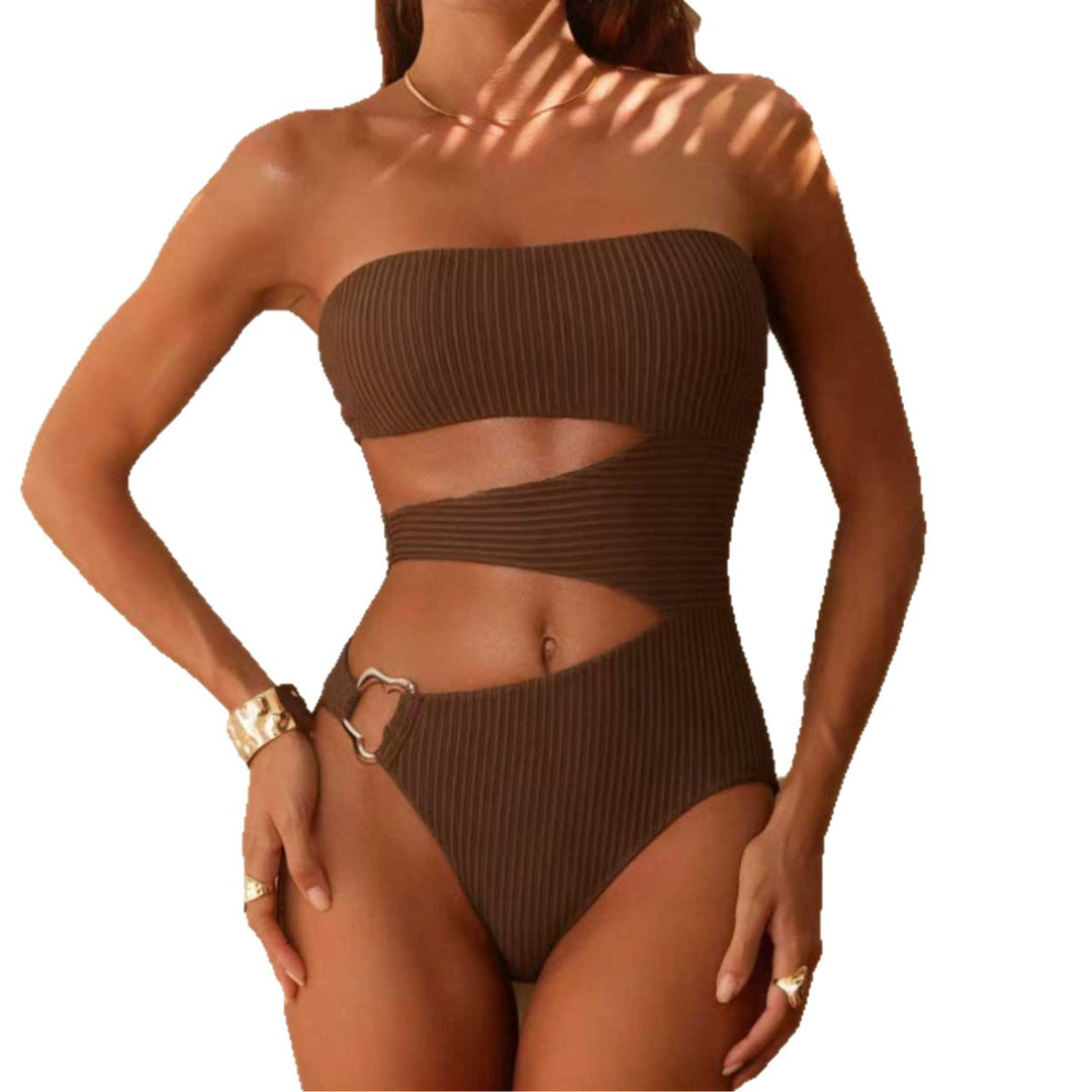 Damen Strapless Einteiler-Badeanzug mit asymmetrischer Raffung R&B