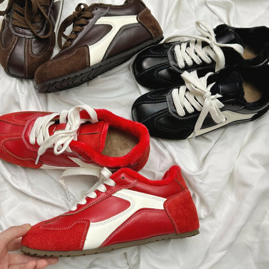 Damen Sneaker mit warmem Kunstfellfutter und rutschfester Sohle R&B