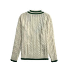 Damen Strickpullover mit V-Ausschnitt und Zopfmuster R&B