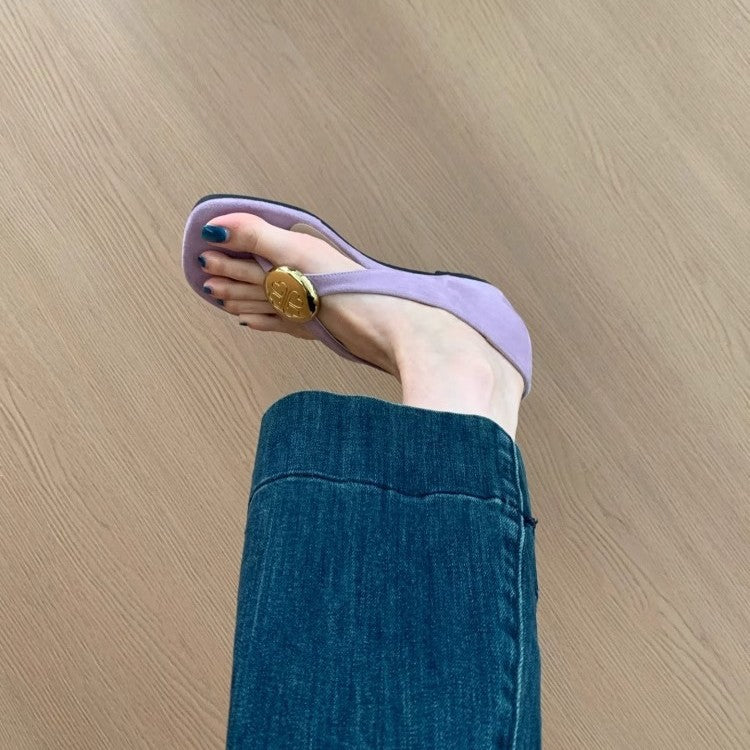 Damen Sandalen mit modischem Gold-Detail und ergonomischer Sohle R&B