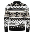 Herren Strickpullover mit modernem Zopfmuster und hohem Kragen
