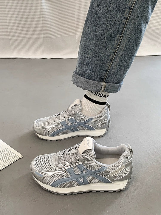 Damen Sportliche Mesh Sneakers mit atmungsaktiver Oberflächenstruktur und rutschfester Sohle R&B