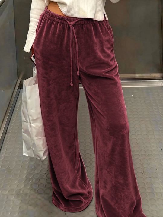 Damen Bequeme und lässige Velours-Hose R&B