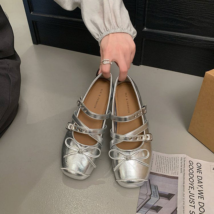 Damen Ballerina-Pumps mit dekorativen Riemchen und komfortablem Fußbett R&B