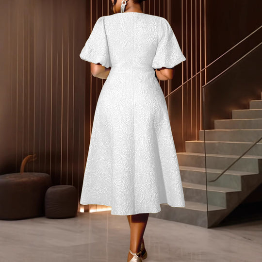 Damen Freizeitkleid mit floralem Strukturmuster R&B