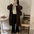 Damen Kuscheliger Strickcardigan mit lässigem Schnitt und weitem Kragen R&B