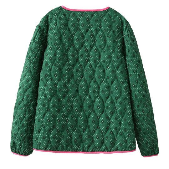 Damen gesteppte Freizeitjacke mit kontrastierenden Paspeln und eleganter Knopfleiste R&B