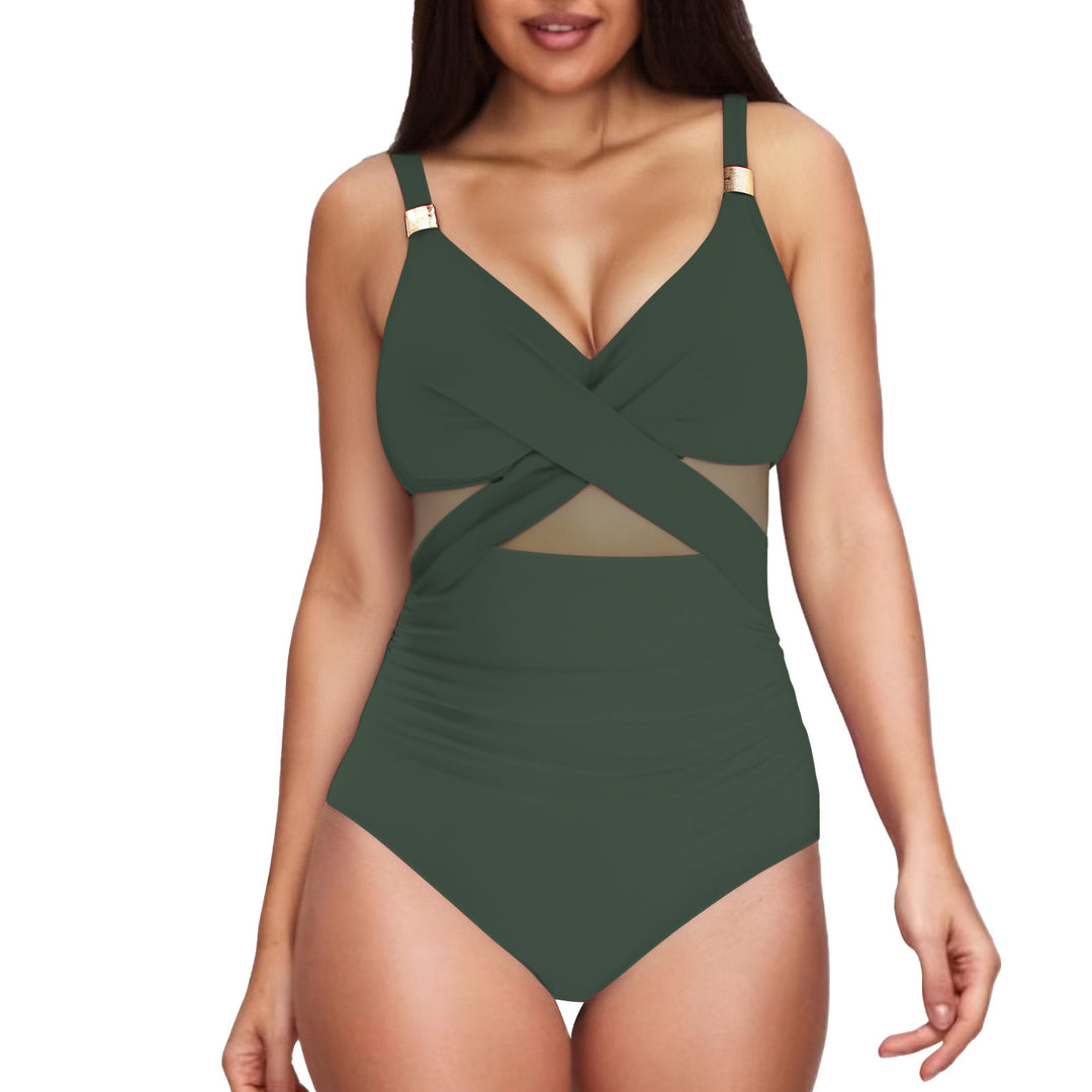 Damen Eleganter Einteiler mit transparenter Einsätzen R&B