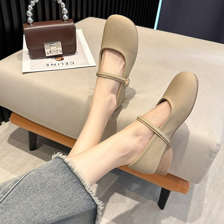 Damen Ballerinas mit verstellbarem Riemen und Komfortsohle R&B