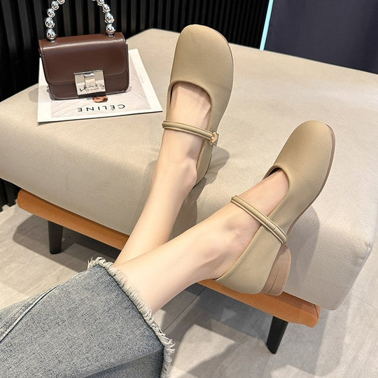 Damen Ballerinas mit verstellbarem Riemen und Komfortsohle R&B