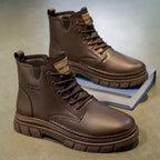 Damen Modische Schnürstiefel mit robustem Sohlenprofil und warmem Innenfutter