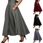 Damen weit geschnittene Palazzo-Hose mit eleganten Taschen und hohem Bund R&B
