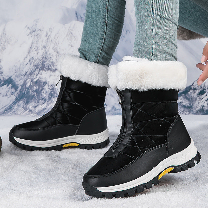 Damen Warmgefütterte Winterstiefel mit rutschfester Sohle und komfortablem Reißverschluss R&B