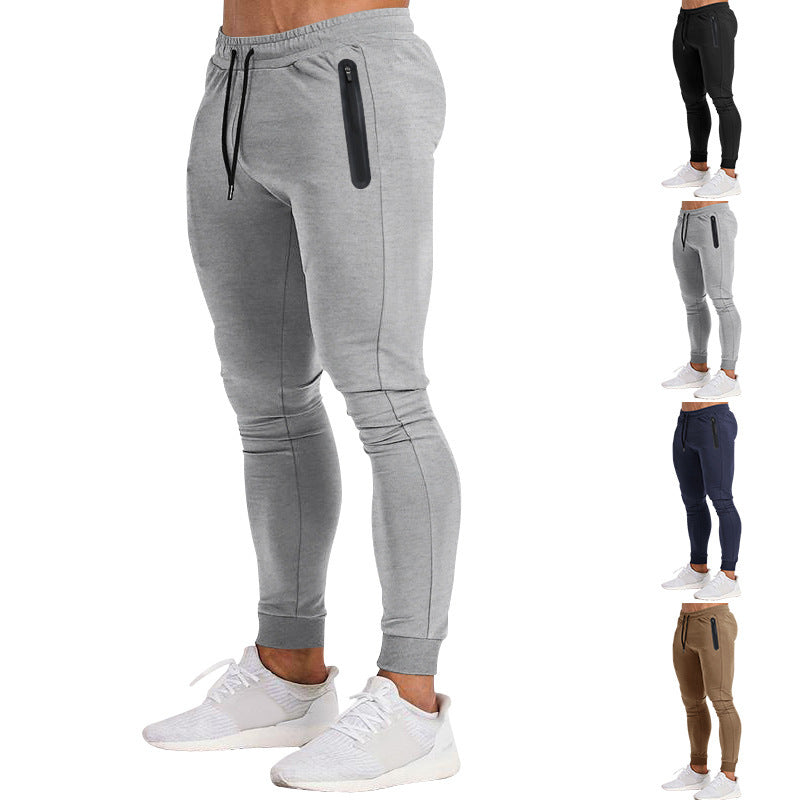 Herren sportliche Fitness-Hose mit atmungsaktiven Einsätzen und praktischen Reißverschlusstaschen R&B