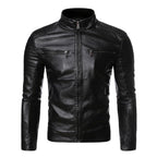Herren Biker-Lederjacke mit Steppstruktur