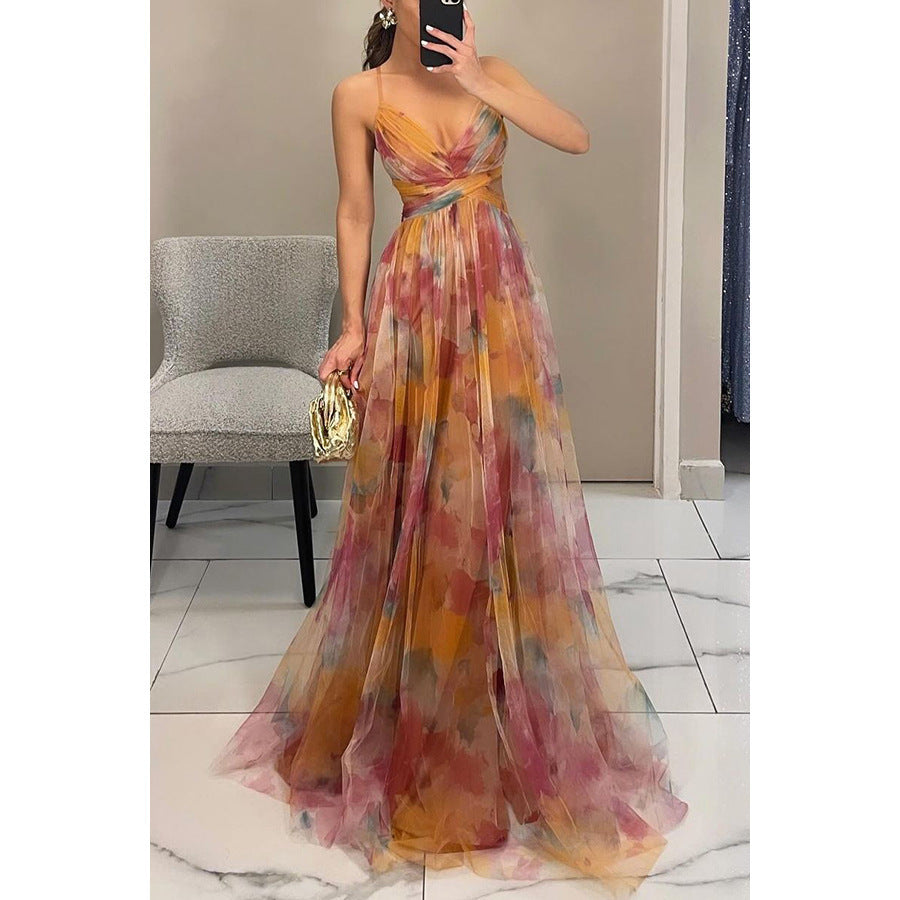 Damen Elegantes und florales Abendkleid mit schmeichelndem Schnitt R&B