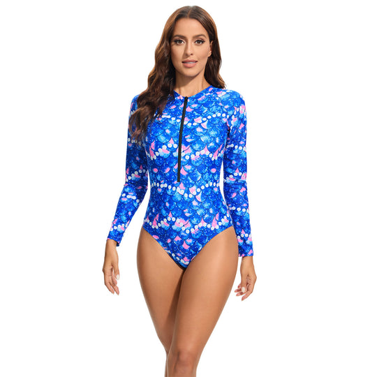 Damen Sportlicher Langarm-Badeanzug mit UV-Schutz R&B