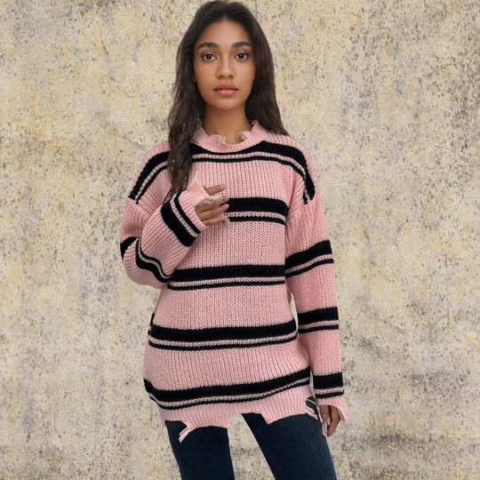 Damen Streifen Pullover R&B