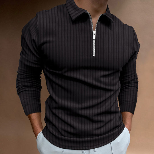 Herren modischer Poloshirt mit Reißverschluss R&B