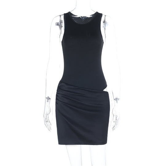 Damen sexy Minikleid mit figurbetontem Oberteil und eleganten Rüschendetails R&B